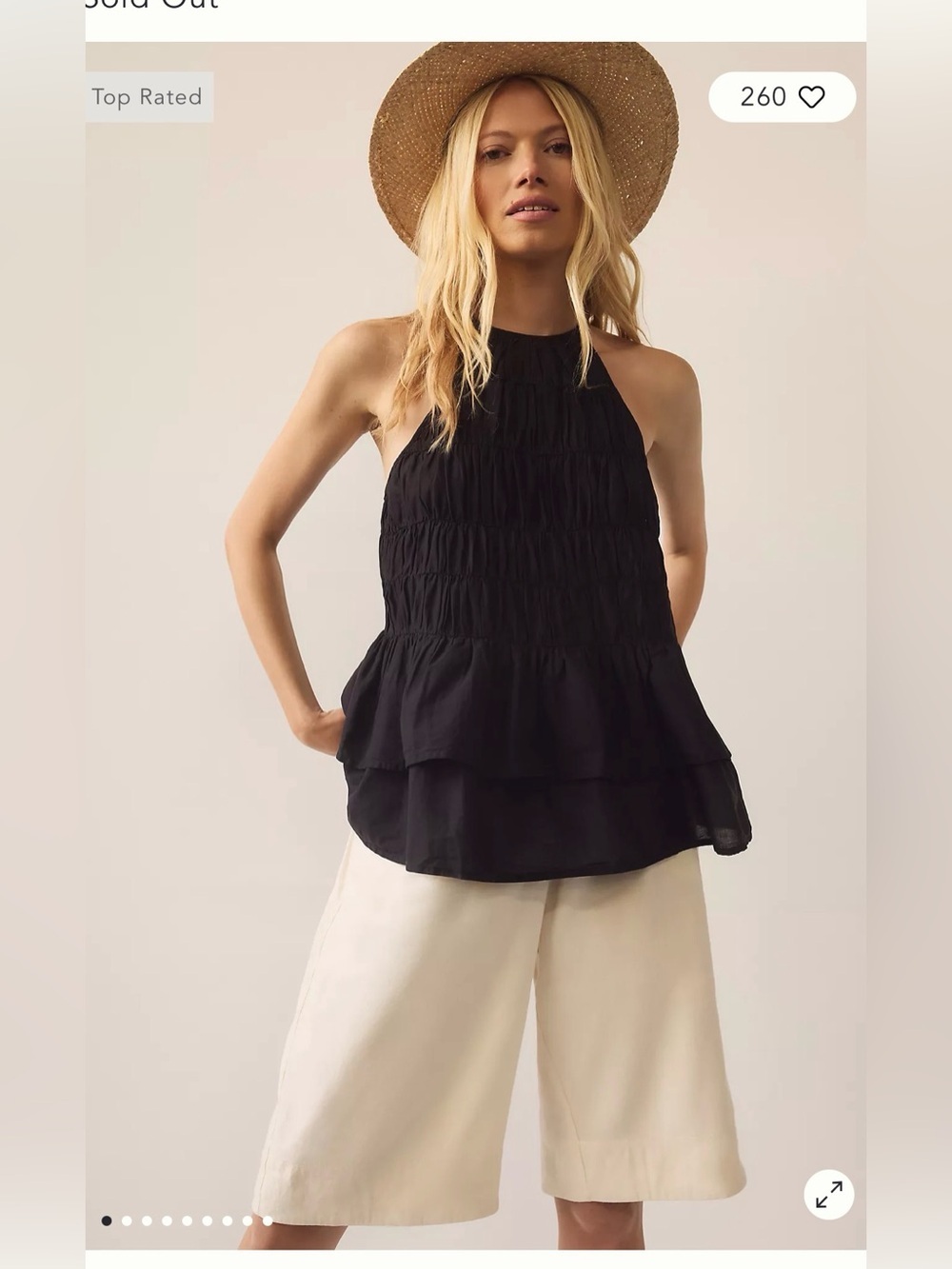Anthropologie Pilcro Smocked Ruffle Top , Small